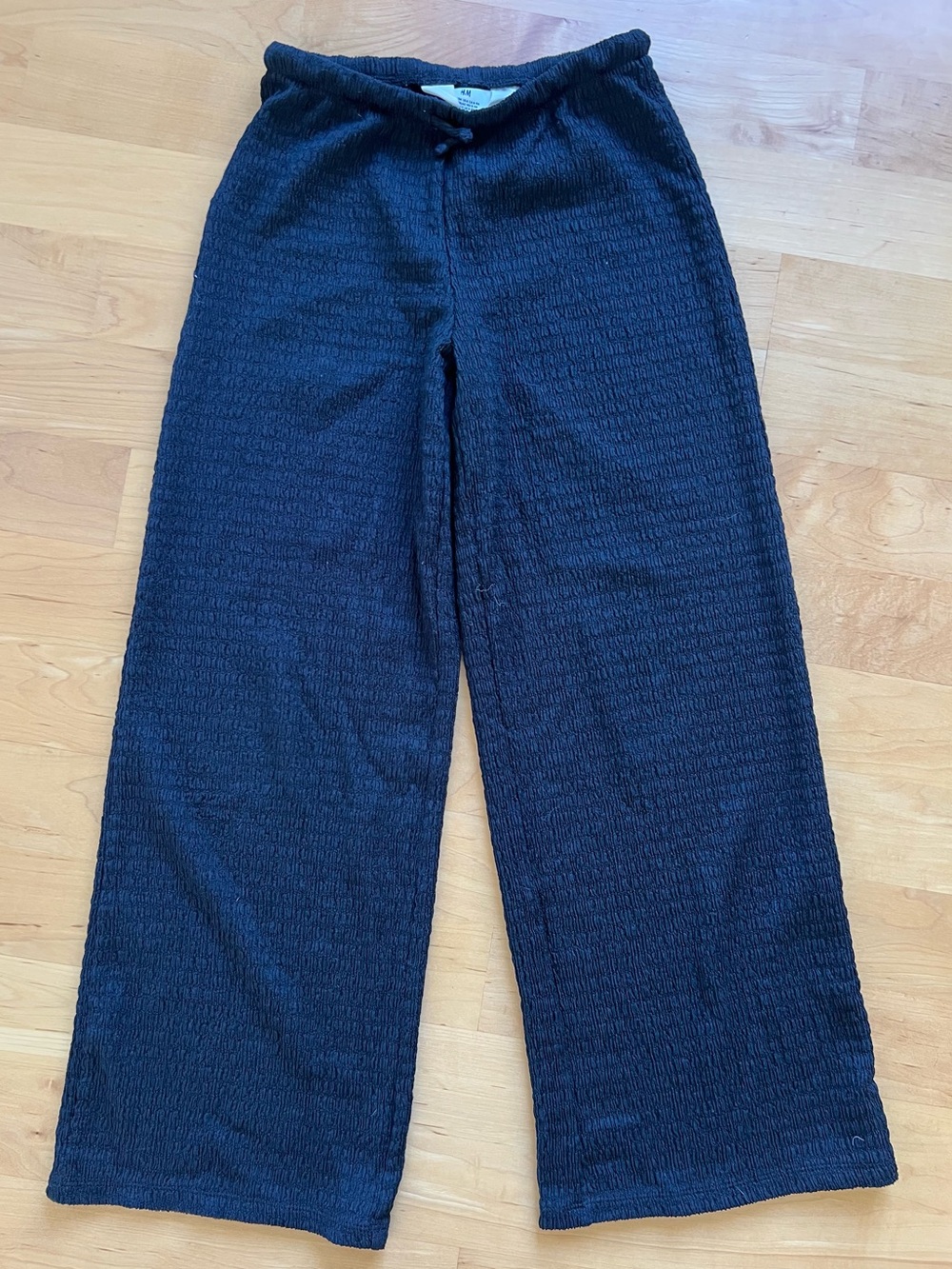 H&M Black Wide-Leg Knit Pants for Kids